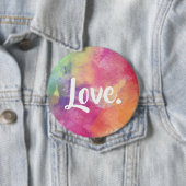 Badge Rond 10 Cm Amour. - Bouton (En situation)
