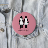 BADGE ROND 10 CM AMOUR FEMELLE DE MARIAGE - .PNG (En situation)