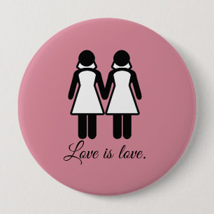 BADGE ROND 10 CM AMOUR FEMELLE DE MARIAGE - .PNG
