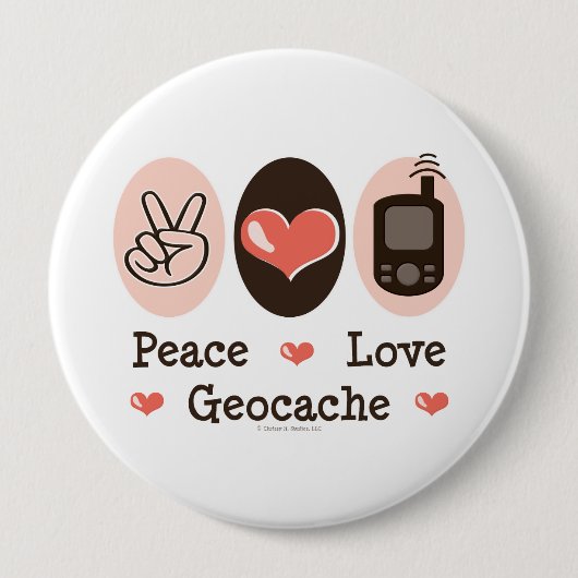 Badge Rond 10 Cm Amour Geocache de paix (Devant)