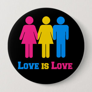 Badge Rond 10 Cm Amour Pansexual