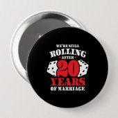 Badge Rond 10 Cm Amusant 20e anniversaire Couples mariés 20 ans (Devant & derrière)