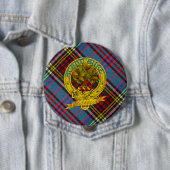 Badge Rond 10 Cm Anderson Clan Tartan & Motif (En situation)