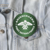 Badge Rond 10 Cm Anishinaabe (Ojibwe, Chippewa) (En situation)