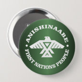 Badge Rond 10 Cm Anishinaabe (Ojibwe, Chippewa) (Devant & derrière)
