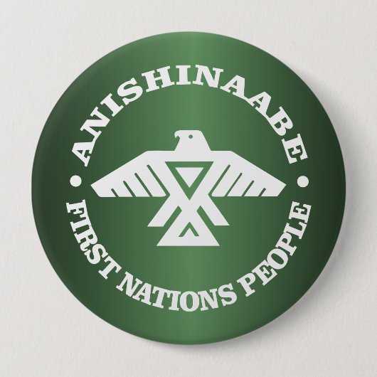 Badge Rond 10 Cm Anishinaabe (Ojibwe, Chippewa) (Devant)