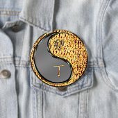 Badge Rond 10 Cm Année du lapin de feu (En situation)