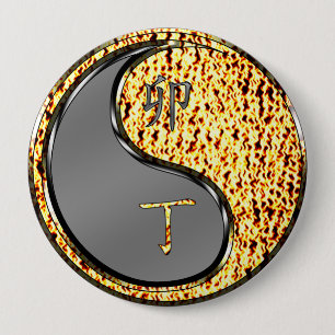 Badge Rond 10 Cm Année du lapin de feu