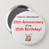 Badge Rond 10 Cm Anniversaire de naissance (Devant & derrière)