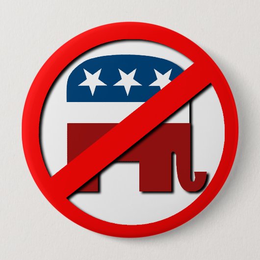 BADGE ROND 10 CM ANTI-ELEPHANT/ANTI-REPUBLICAN (Devant)