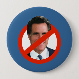 BADGE ROND 10 CM ANTI MITT ROMNEY PIC 2