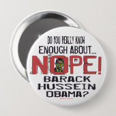 Badge Rond 10 Cm Anti Obama bouton de Nope (Devant & derrière)