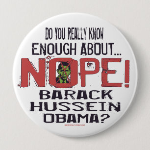Badge Rond 10 Cm Anti Obama bouton de Nope