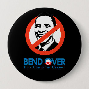 Badge Rond 10 Cm Anti-Obama - courbure plus de pour le changement