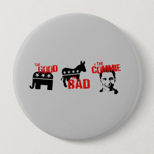 Badge Rond 10 Cm Anti-Obama - le bon. Le mauvais. Le coco