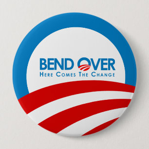 Badge Rond 10 Cm Anti-Obama - Un virage pour le changement