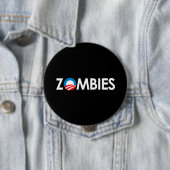 Badge Rond 10 Cm Anti-Obama - Zombies blanc (En situation)