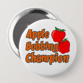 Badge Rond 10 Cm Apple Bobbing Champion Button (Devant & derrière)
