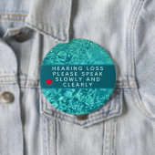 Badge Rond 10 Cm Aqua perte auditive abstraite 4 pouces (En situation)