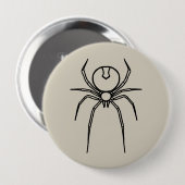 Badge Rond 10 Cm Araignée - Bone White et Bat Black (Devant & derrière)