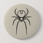 Badge Rond 10 Cm Araignée - Bone White et Bat Black (Devant)