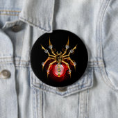 Badge Rond 10 Cm Araignée en vapeur noire (En situation)