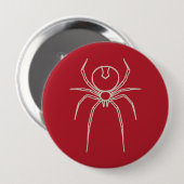 Badge Rond 10 Cm Araignée - Rouge de sang et Blanc d'os (Devant & derrière)