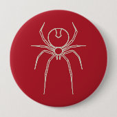 Badge Rond 10 Cm Araignée - Rouge de sang et Blanc d'os (Devant)