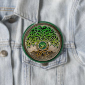 Badge Rond 10 Cm Arbre de yoga de la vie (En situation)