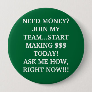 BADGE ROND 10 CM ARGENT DU BESOIN ? JOIGNEZ MON DÉBUT D'ÉQUIPE…