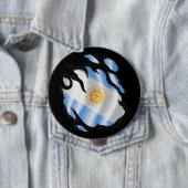 Badge Rond 10 Cm Argentine déchiré le drapeau (En situation)