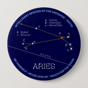 Badge Rond 10 Cm Aries de Zodiac Constellation