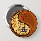 Badge Rond 10 Cm Aries et bois d'ox (Devant & derrière)