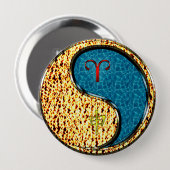 Badge Rond 10 Cm Aries et singe de l'eau (Devant & derrière)