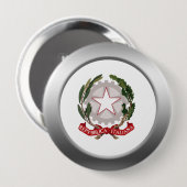 Badge Rond 10 Cm Armoiries de l'Italie (Devant & derrière)