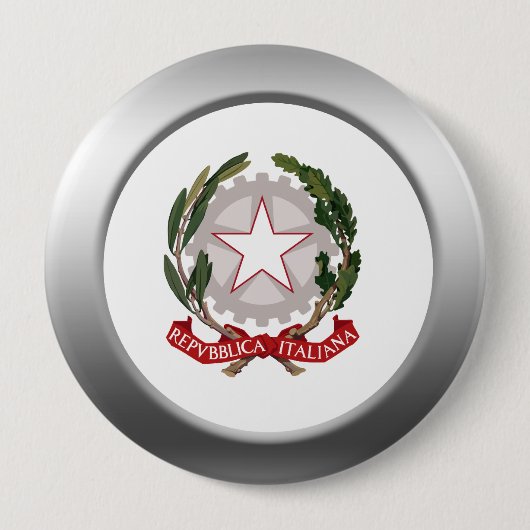 Badge Rond 10 Cm Armoiries de l'Italie (Devant)