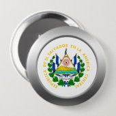 Badge Rond 10 Cm Armoiries d'El Salvador (Devant & derrière)