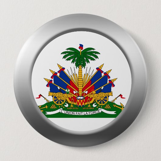 Badge Rond 10 Cm Armoiries d'Haïti (Devant)