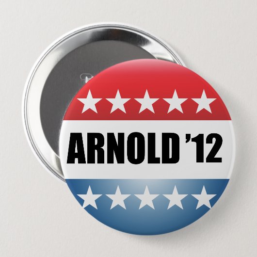 BADGE ROND 10 CM ARNOLD SCHWARZENEGGER (Devant & derrière)