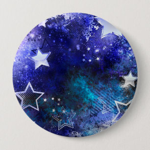 Badge Rond 10 Cm Arrière - plan spatial avec étoiles