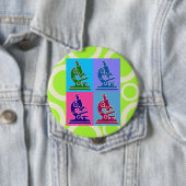 Badge Rond 10 Cm Art de bruit de microscope (En situation)