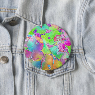 Badge Rond 10 Cm Art de motif peint à la main et numériquement 41