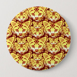 Badge Rond 10 Cm Art félin moderne