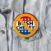 BADGE ROND 10 CM AUCUN BUSH CHENEY (En situation)