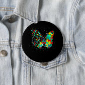 Badge Rond 10 Cm Autism Aware Puzzle Butterfly (En situation)