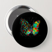 Badge Rond 10 Cm Autism Aware Puzzle Butterfly (Devant & derrière)