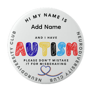 Badge Rond 10 Cm Autism Pin  ID Neurodiversity club