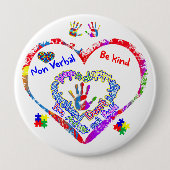 Badge Rond 10 Cm Autistique non verbale (Devant)
