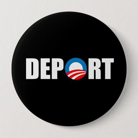 Badge Rond 10 Cm Autocollant anti-Obama pour pare-chocs - Déporter (Devant)