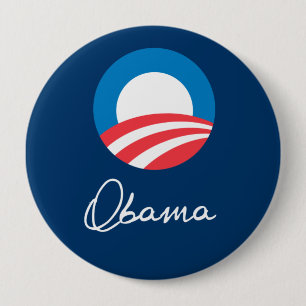 BADGE ROND 10 CM AUTOGRAPHE D'OBAMA
